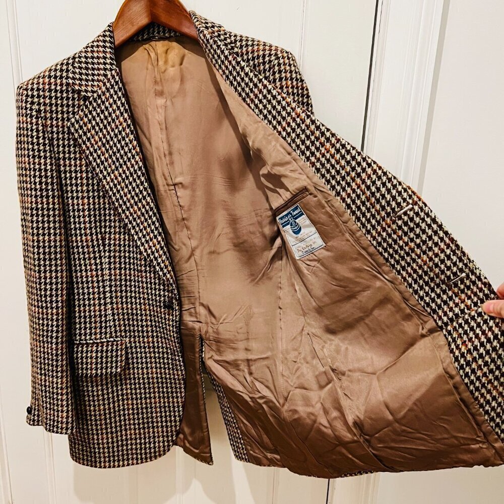 Vintage Dunn & Co. Men’s Tweed Jacket 41 R Multi Color Harris Tweed Blazer Sport - Picture 5 of 16